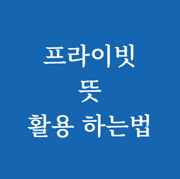 프라이빗 뜻