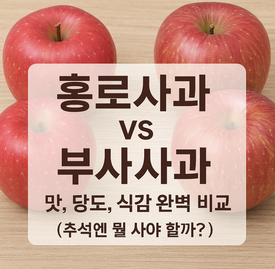 홍로사과 vs 부사사과, 맛, 당도, 식감 완벽 비교 (추석엔 뭘 사야 할까?)