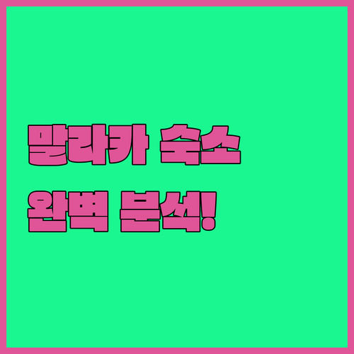 말라카 자유여행 숙소 추천 5곳 위치..