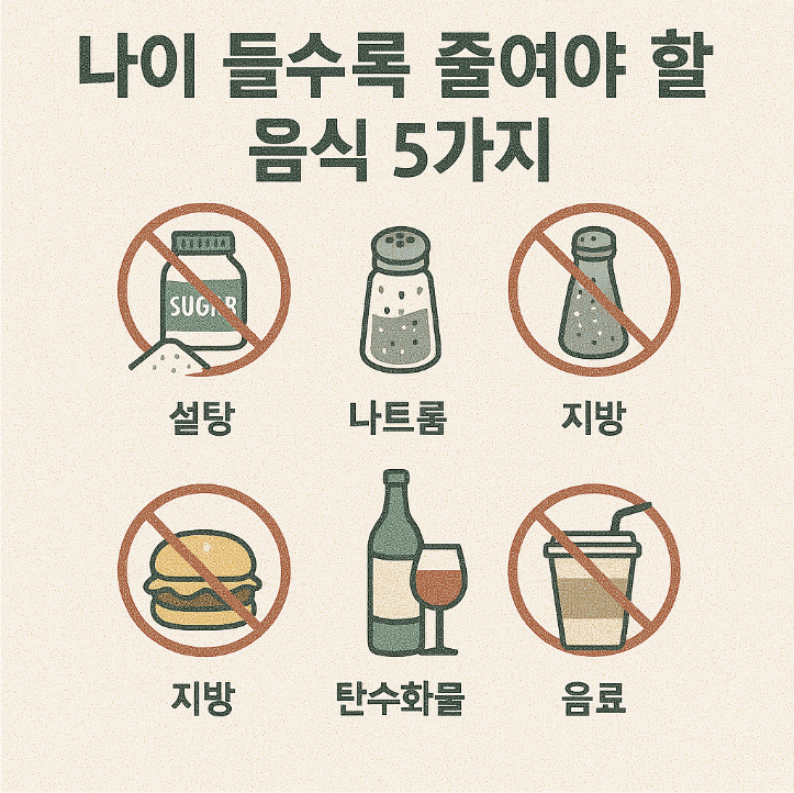 나이 들수록 줄여야 할 음식 5가지