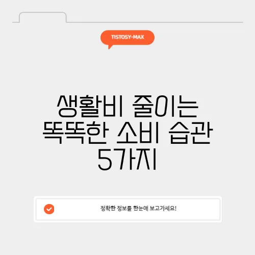 생활비 줄이는 똑똑한 소비 습관 5가지