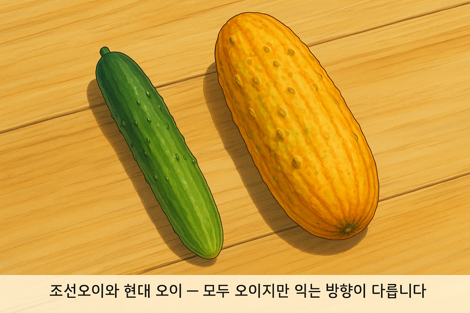 &ldquo;조선오이와 현대 오이 &ndash; 모두 오이지만 익는 방향이 다릅니다.&rdquo;