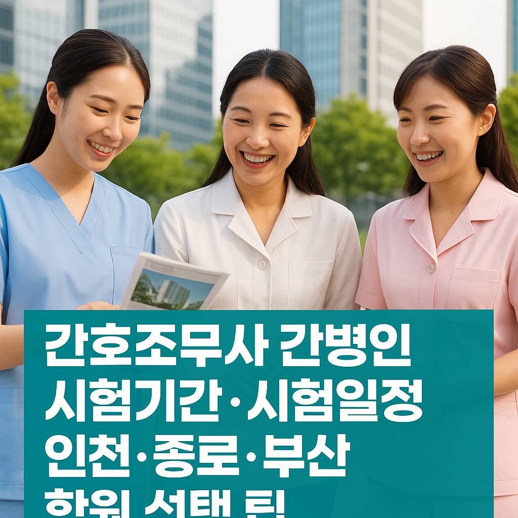 간호조무사 간병인 시험기간·시험일정, 인천·종로·부산 학원 선택 팁