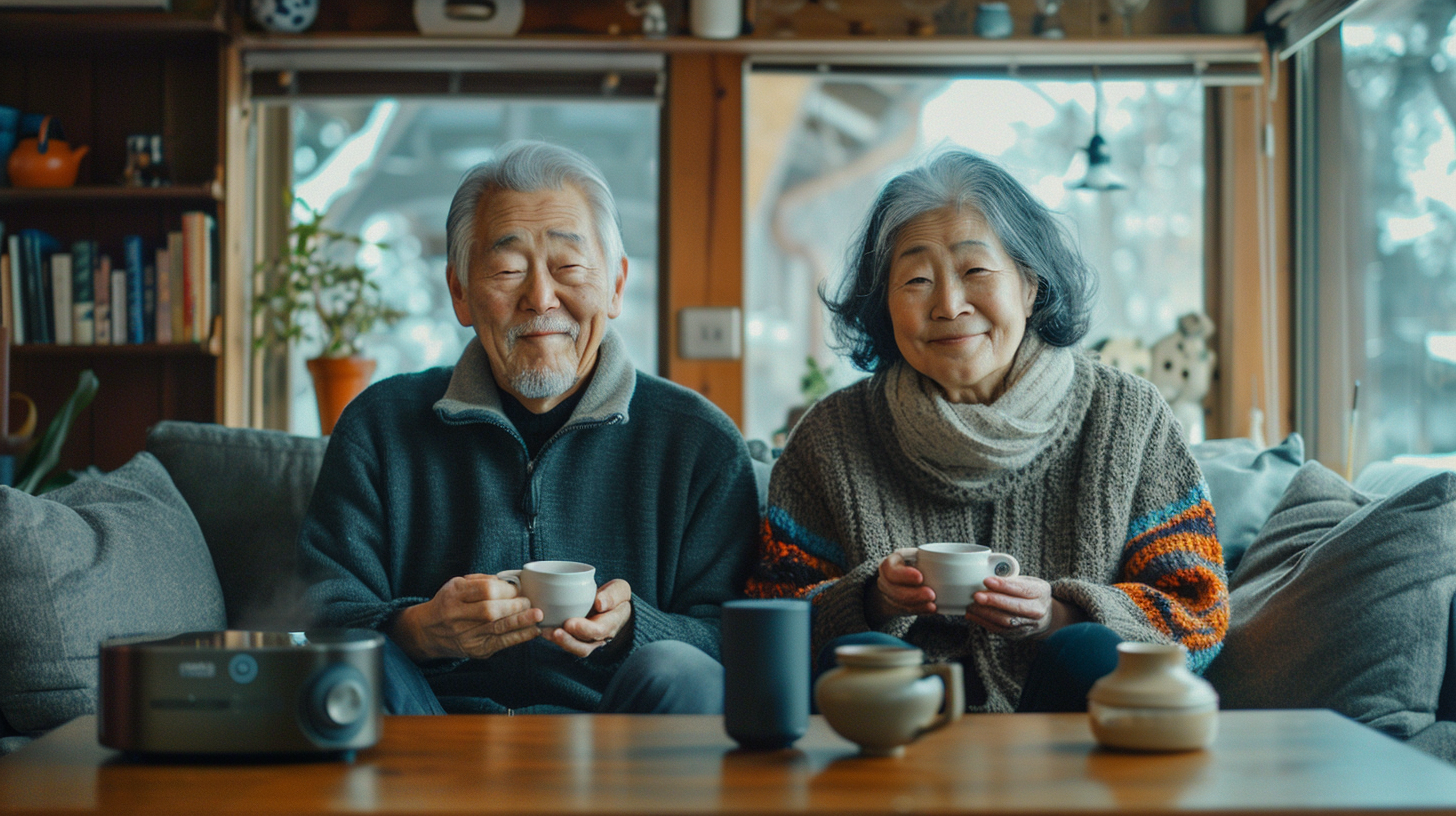 AI 스피커의 뉴스 브리핑을 듣는 시니어