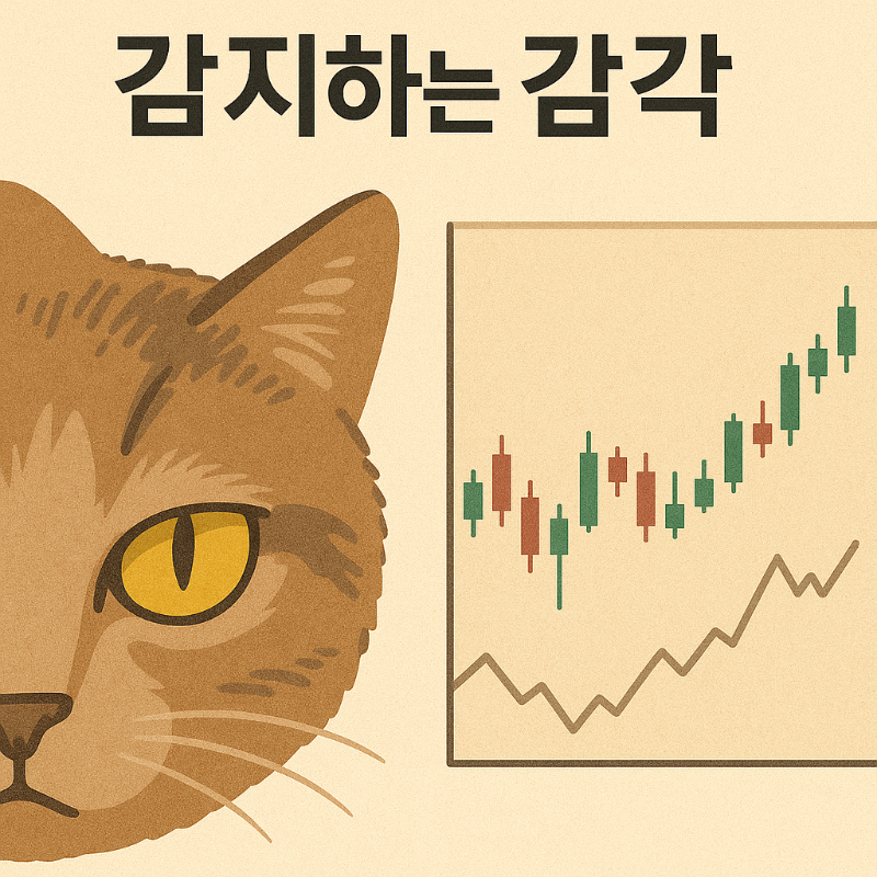 가늘어진 고양이 눈동자와 주식차트의 변화를 연결해,
작은 움직임에서 변화를 먼저 감지하는 감각을 표현한 장면