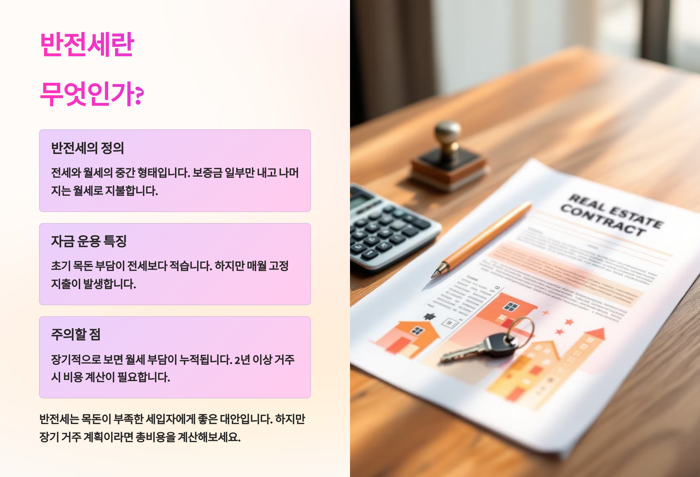 반전세란 무엇인가 주의할점은 무엇인가