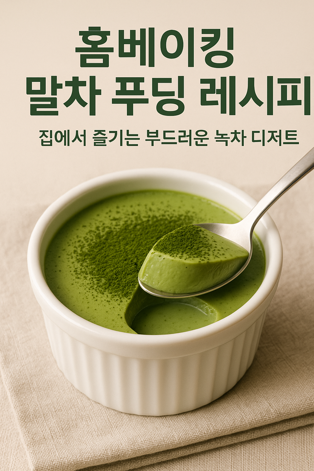 말차 푸딩 레시피