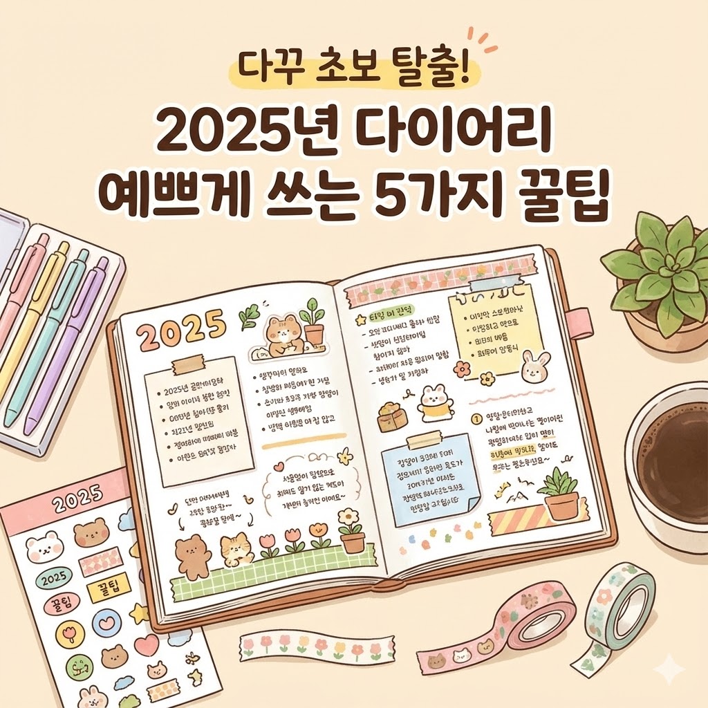 다꾸 초보 탈출! 2025년 다이어리 예쁘게 쓰는 5가지 꿀팁