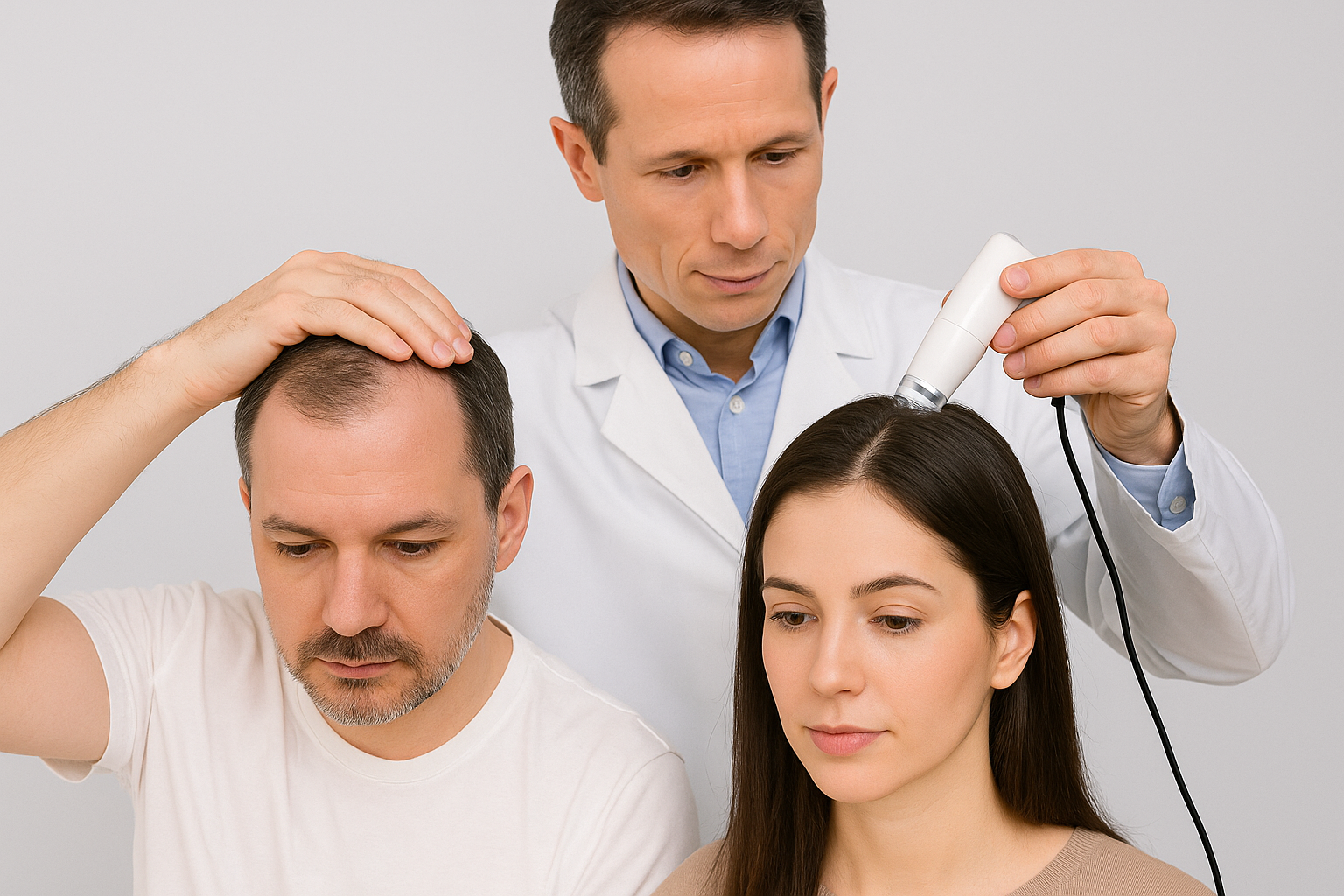 남성과 여성 두피진단