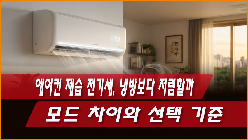 에어컨 제습 전기세, 냉방보다 저렴할까｜모드 차이와 선택 기준
