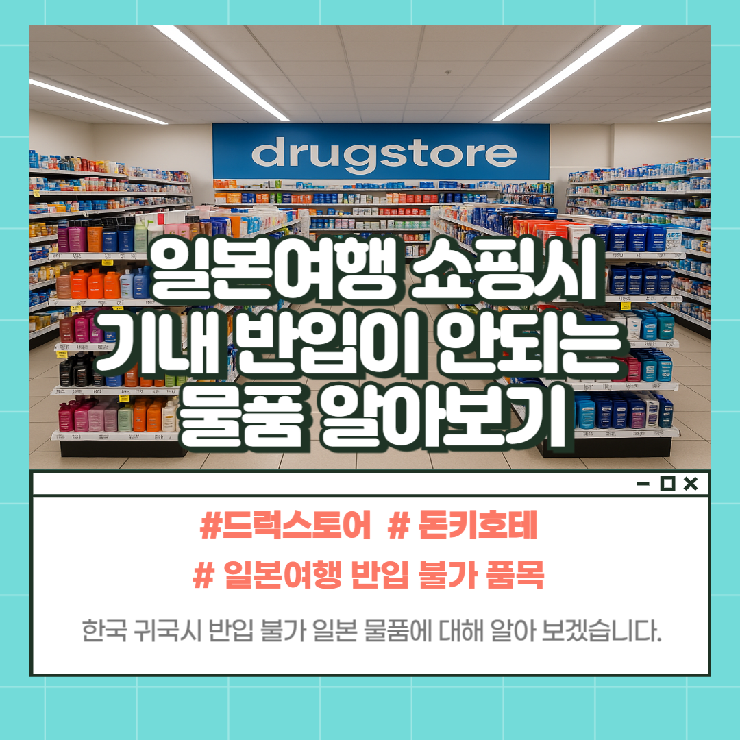 일본여행 반입물가 품목