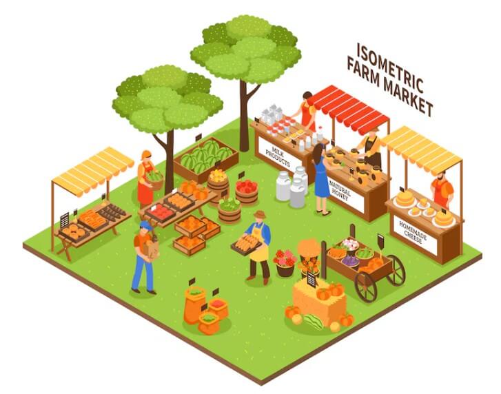 소상공인들이 장사하는 모습