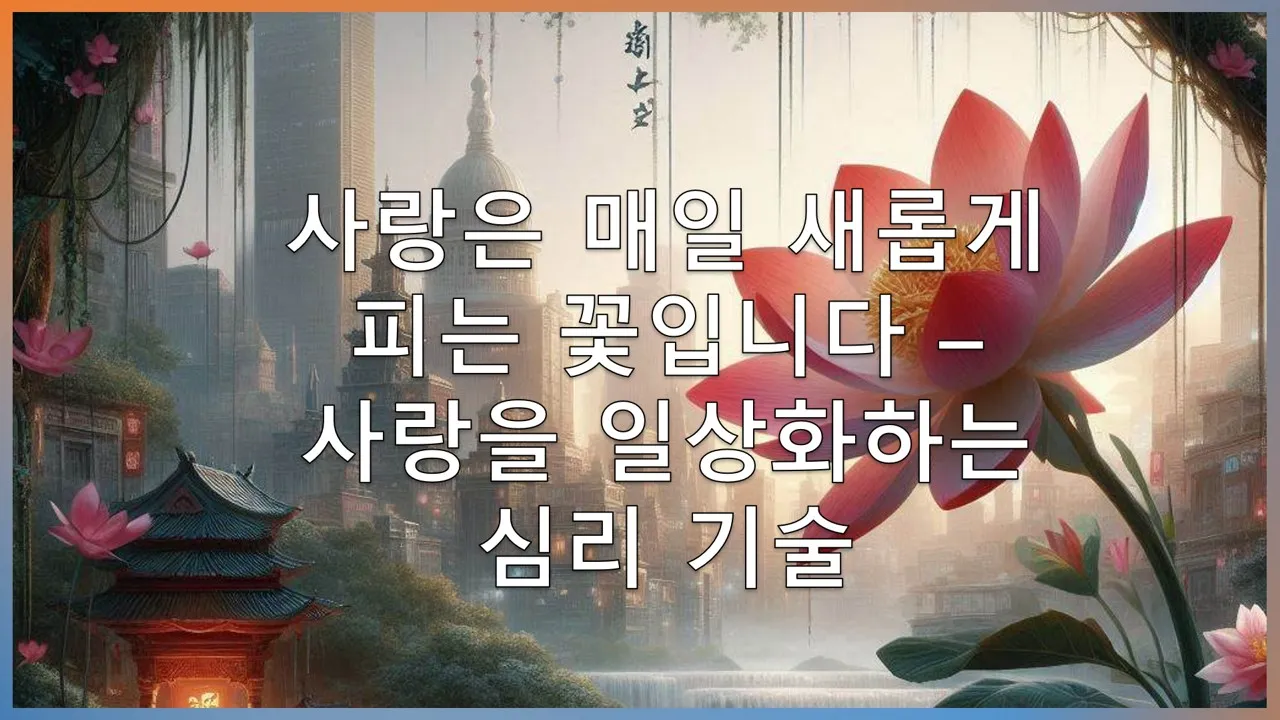 사랑은 매일 새롭게 피는 꽃입니다 – 사랑을 일상화하는 감정관리 심리 기술