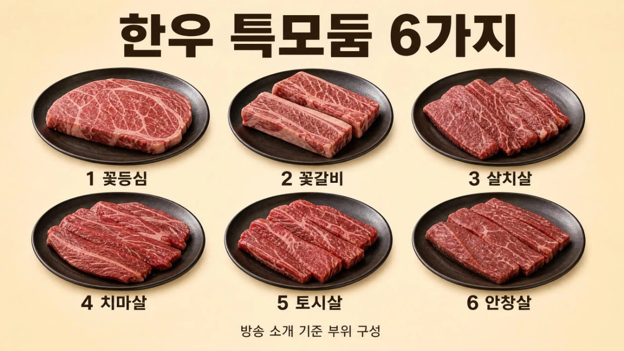 합천삼가명품한우 한우 특모둠 꽃등심 꽃갈비 살치살 치마살 토시살 안창살 구성 안내