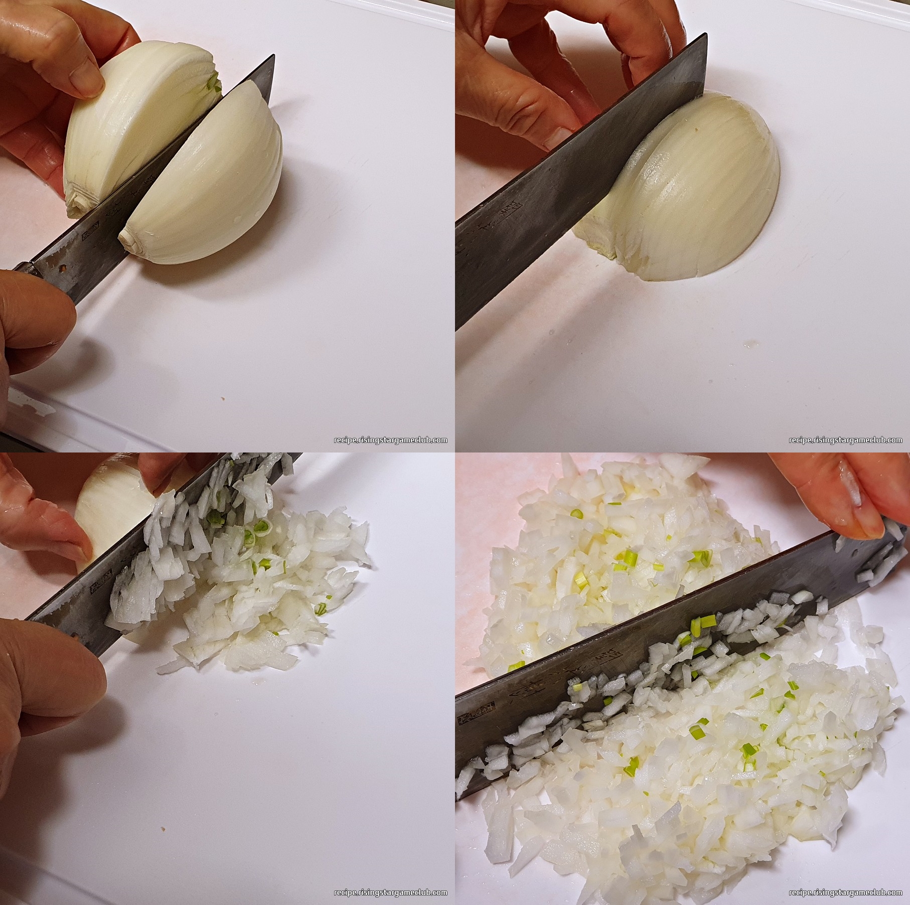 맛있는 동그랑땡 만들기에 들어갈 양파를 손질하는 사진