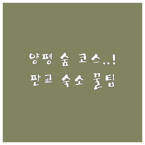 양평 삼성리 숲 체험 길 난이도별 코..
