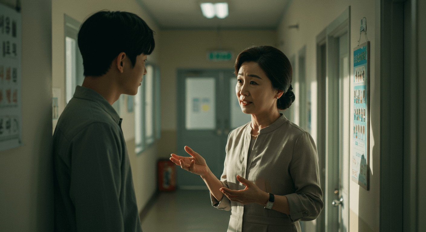 상황에 대해 파악하고 소통 중인 남녀