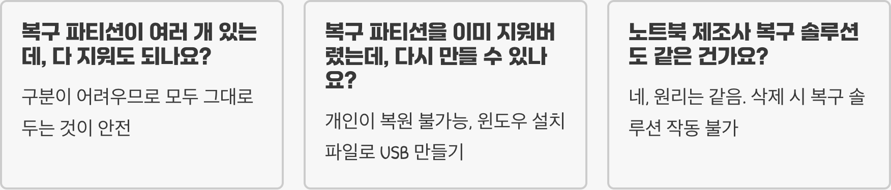 '복구 파티션' 함부로 삭제하면 안 되는 이유
