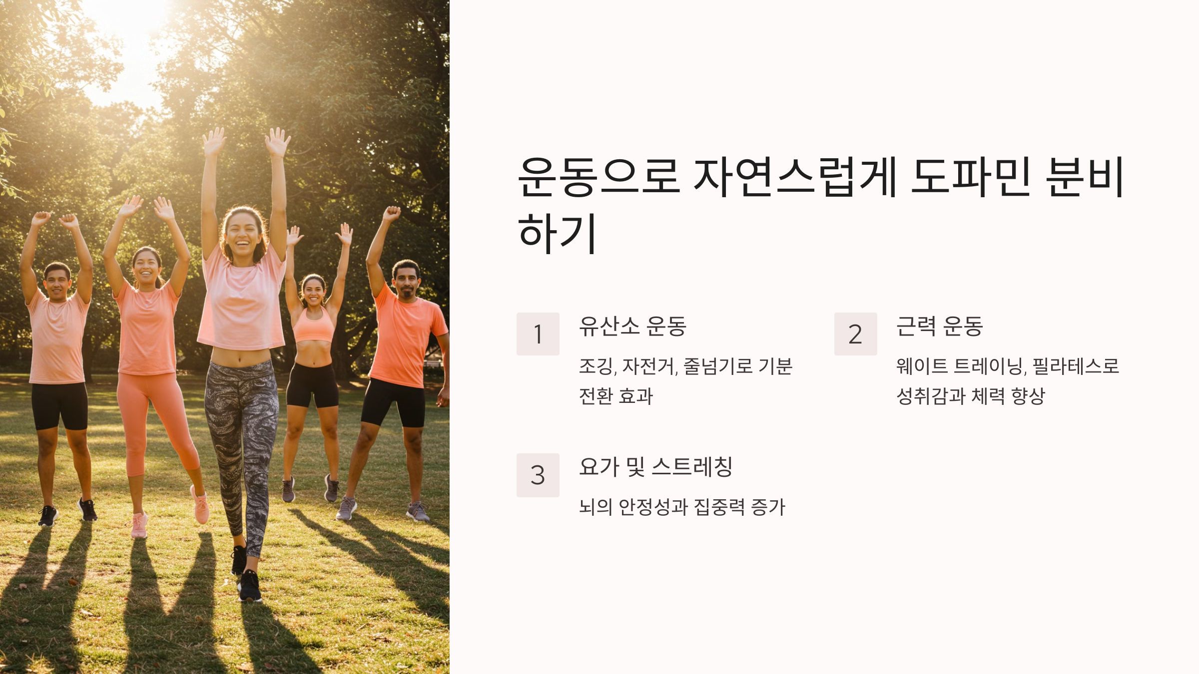 운동으로 자연스럽게 도파민 분비하기