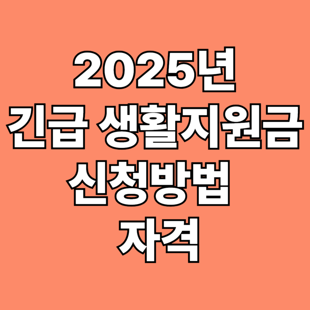 2025년 긴급생활비 정부지원 신청방법
