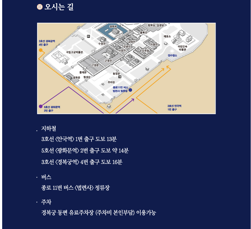 2024년 경복궁 별빛여행 찾아오시는 길