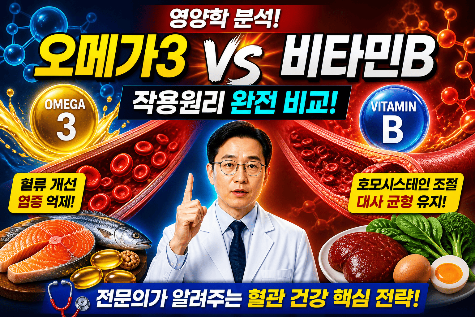 영양학 분석 (오메가3, 비타민B, 작용원리)