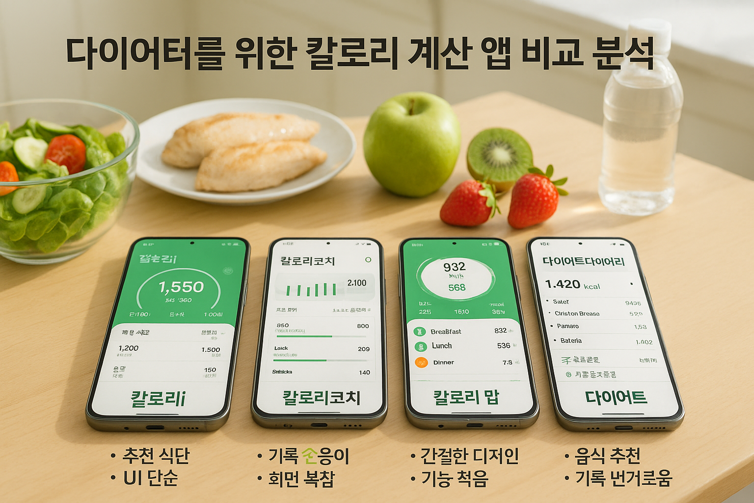 1.다이어터 추천 칼로리 계산 앱 비교 분석