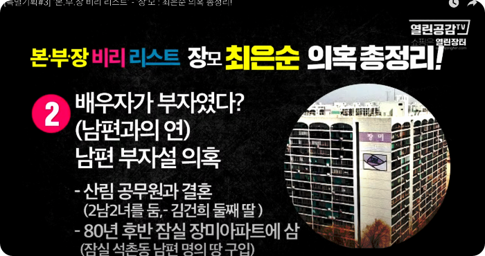 김건희 윤석열 최은순 장모 의혹 리스트