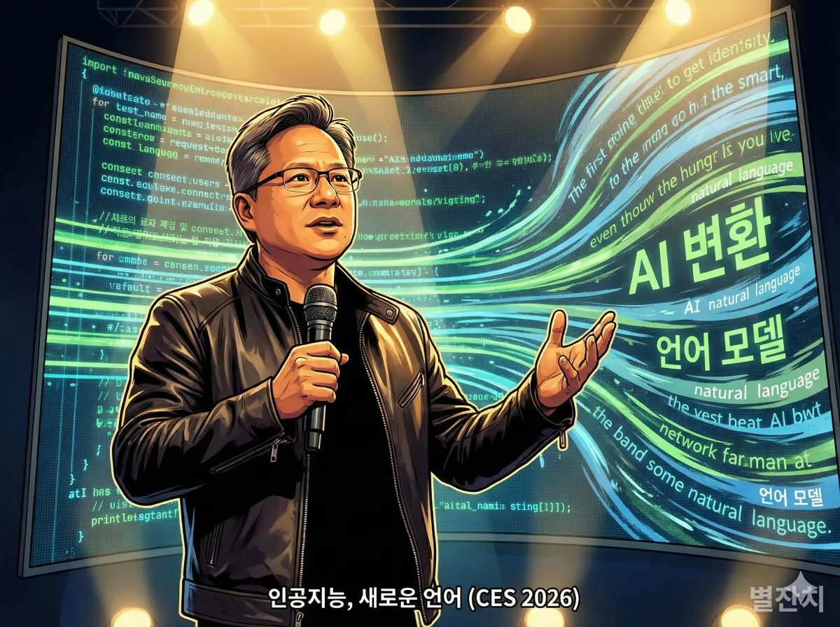 CES 2026에서 기조연설을 하는 젠슨 황과 코드가 언어로 변하는 배경