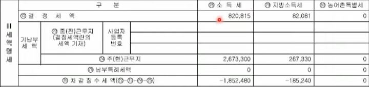 차감징수세액 사진