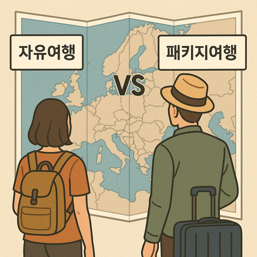 유럽 자유여행과 패키지 여행 관련 사진