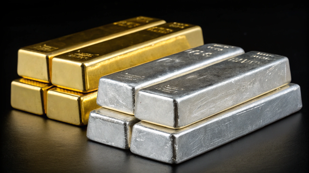 골드바-실버바-쌓여있다