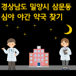 밀양시 삼문동 심야 야간 약국 찾기