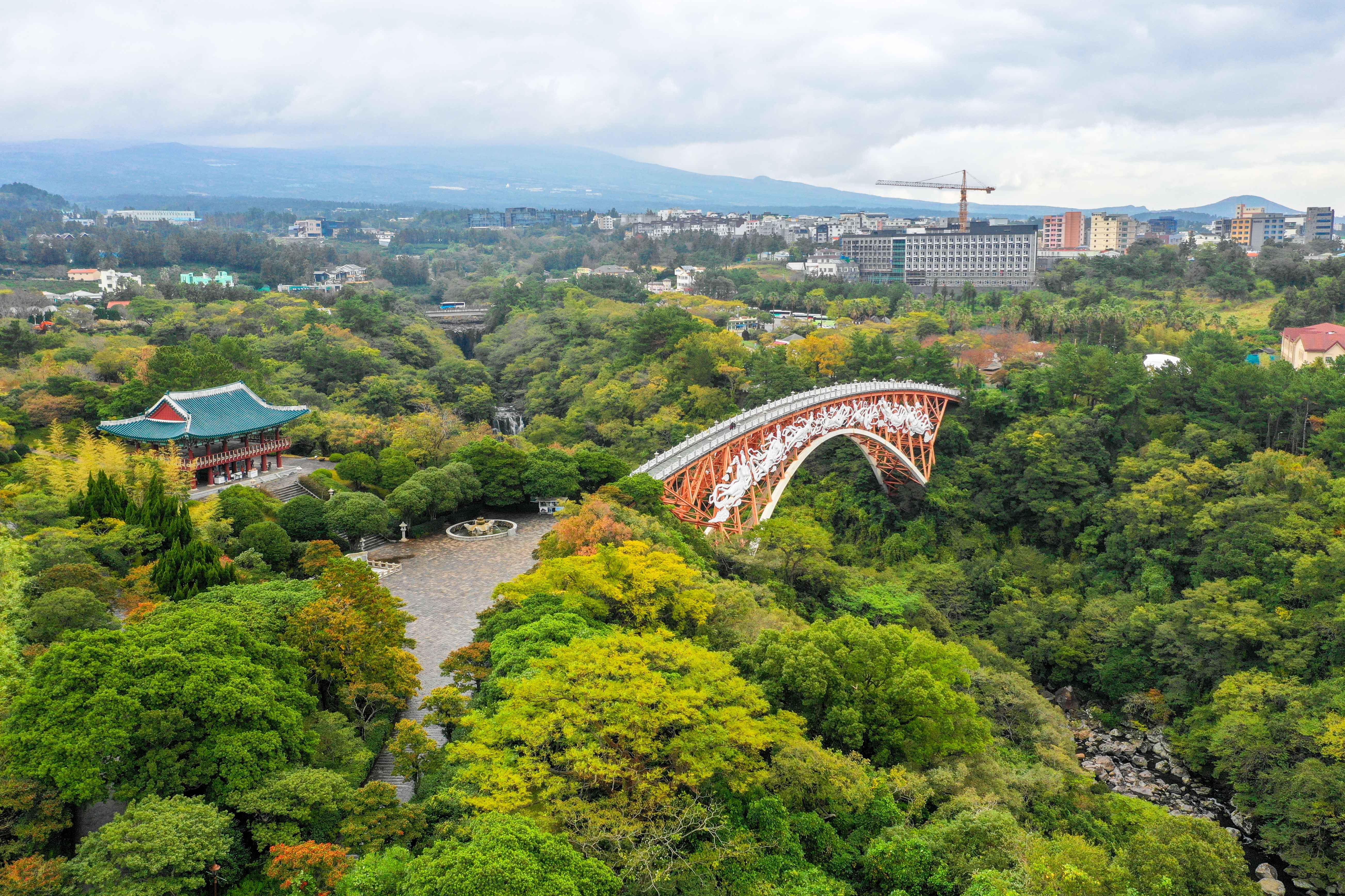 제주도 천제연 폭포 사진