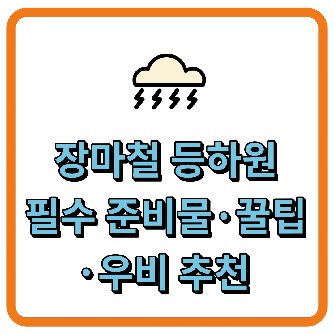 장마철 등하원 필수 준비물&middot;꿀팁&middot;우비 추천