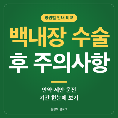 백내장 수술 후 주의사항 안약 세안 운전 기간을 병원별로 비교한 썸네일