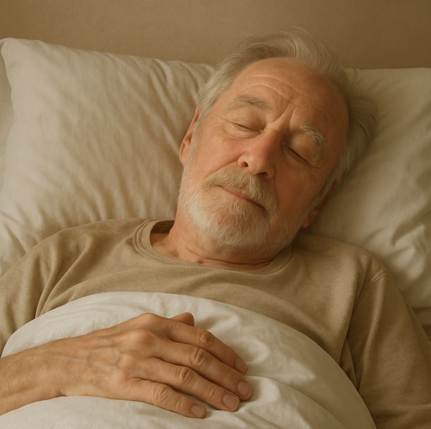 편안하게 수면 중인 노인