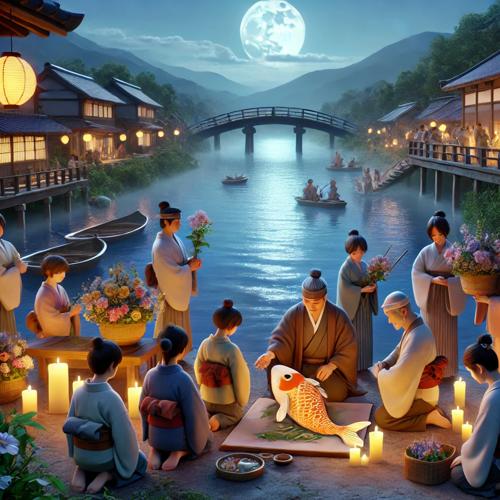 강 속 비단잉어에 전하는 감사