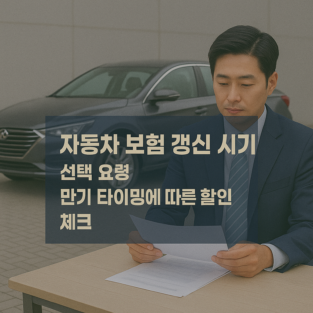 자동차 보험 갱신 시기 선택 요령: 만기 타이밍에 따른 할인 체크