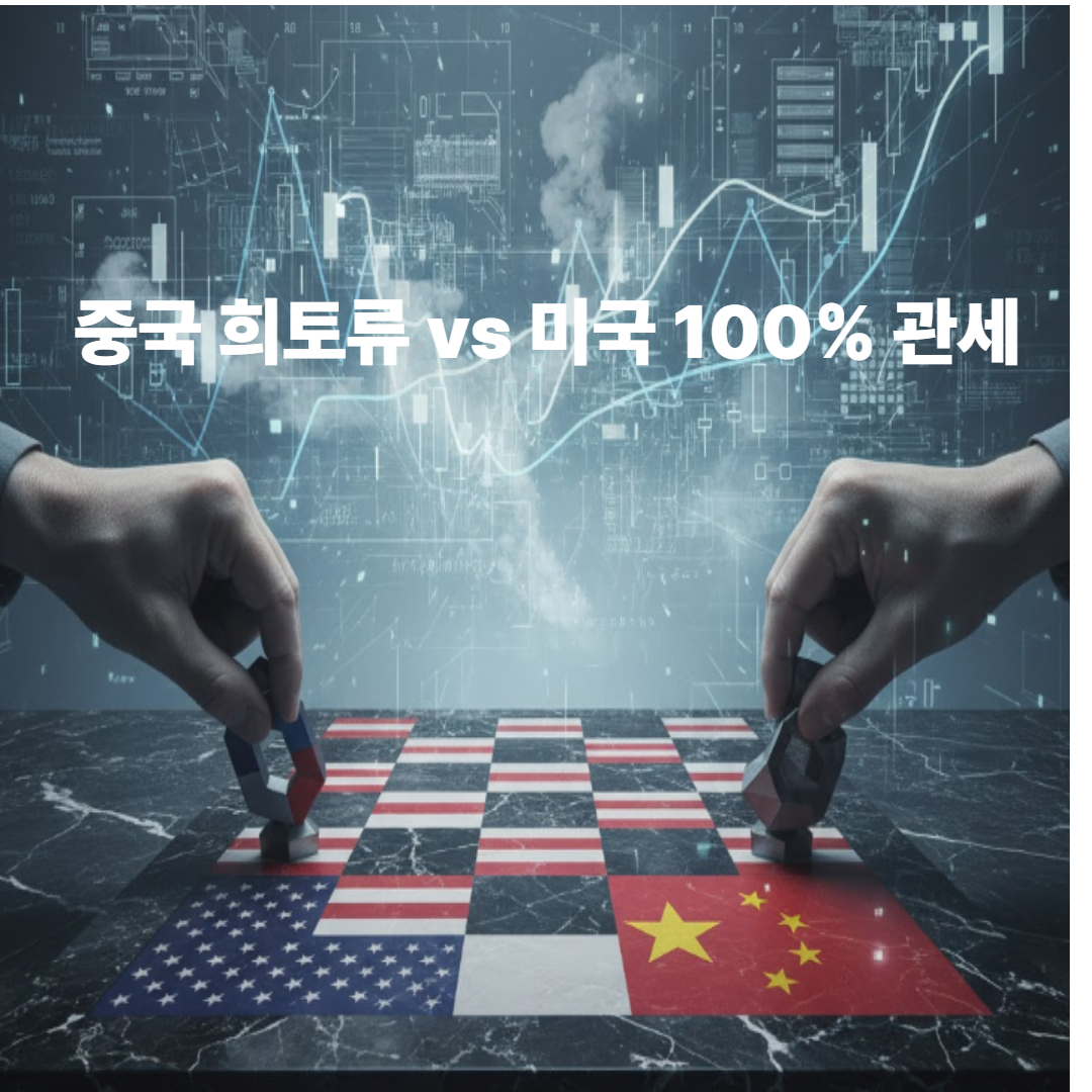 중국 희토류 vs 미국 100% 관세