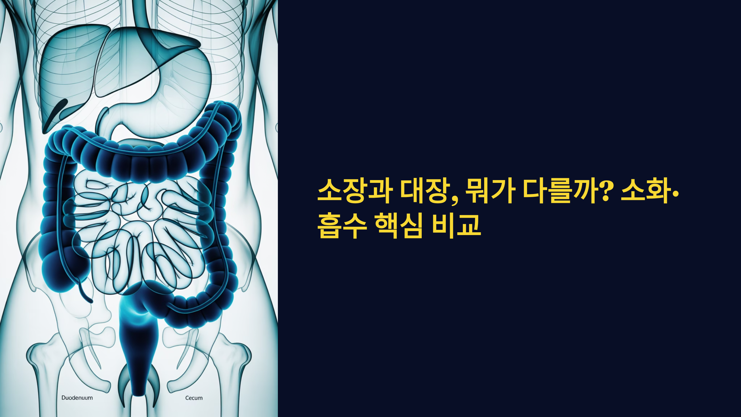 소장 vs 대장 차이: 기능·구조·증상 완벽 정리