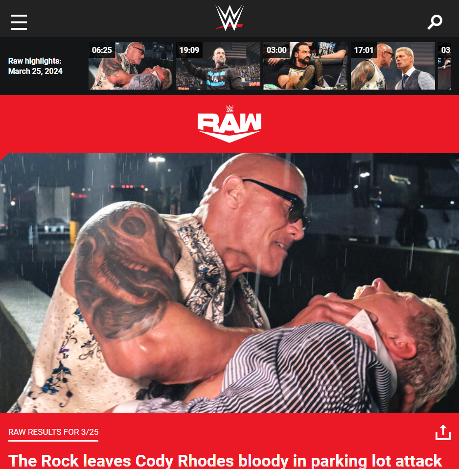 wwe homepage