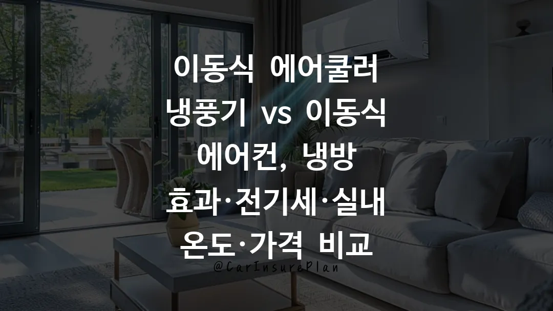 이동식 에어쿨러 냉풍기 vs 이동식 에어컨, 냉방 효과&middot;전기세&middot;실내 온도&middot;가격 비교