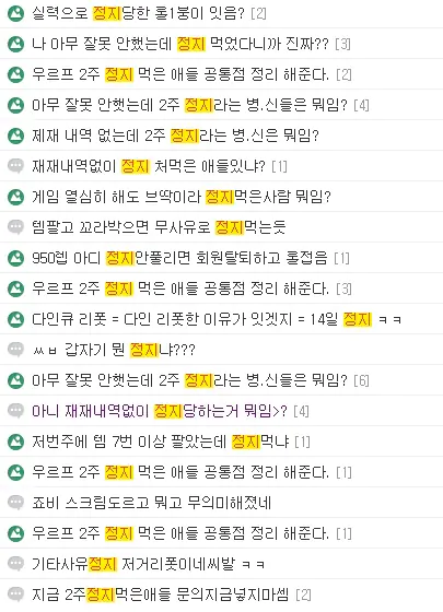 롤 정지 사유 기준 강화