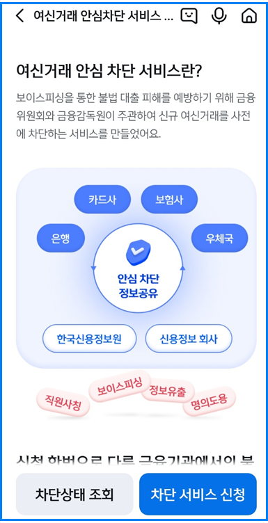 여신거래안심차단서비스