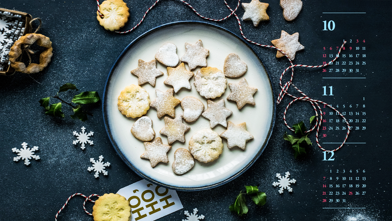 12 별 모양 쿠키 B - 2025년11월 노트북배경화면