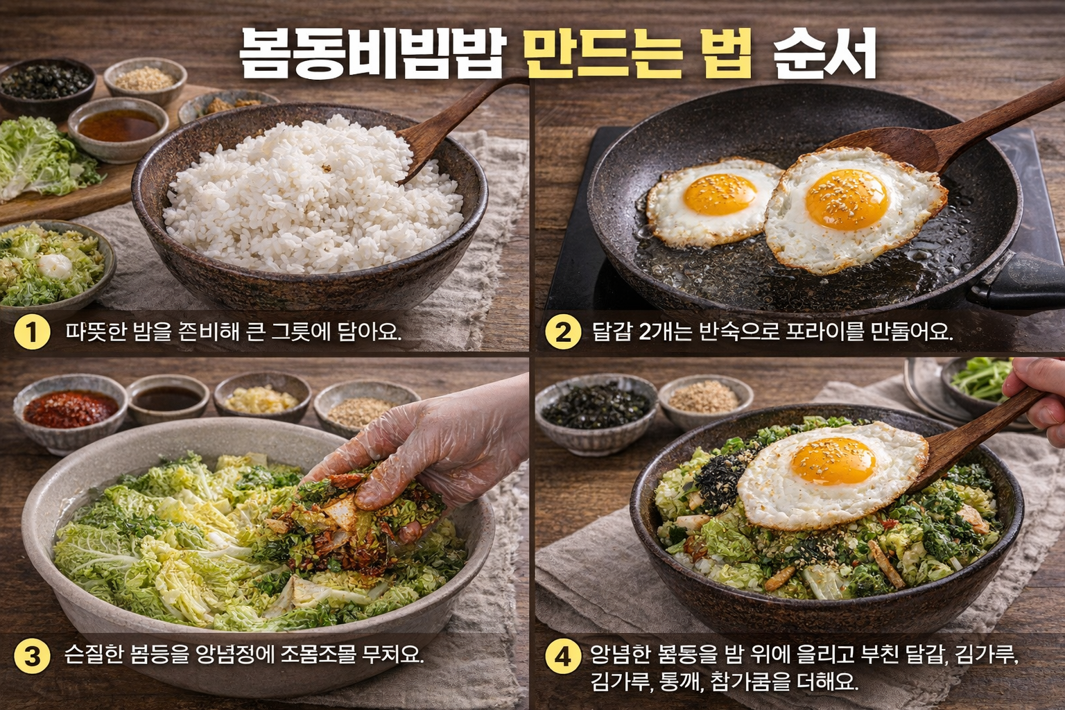 봄동비빔밥 만드는 순서