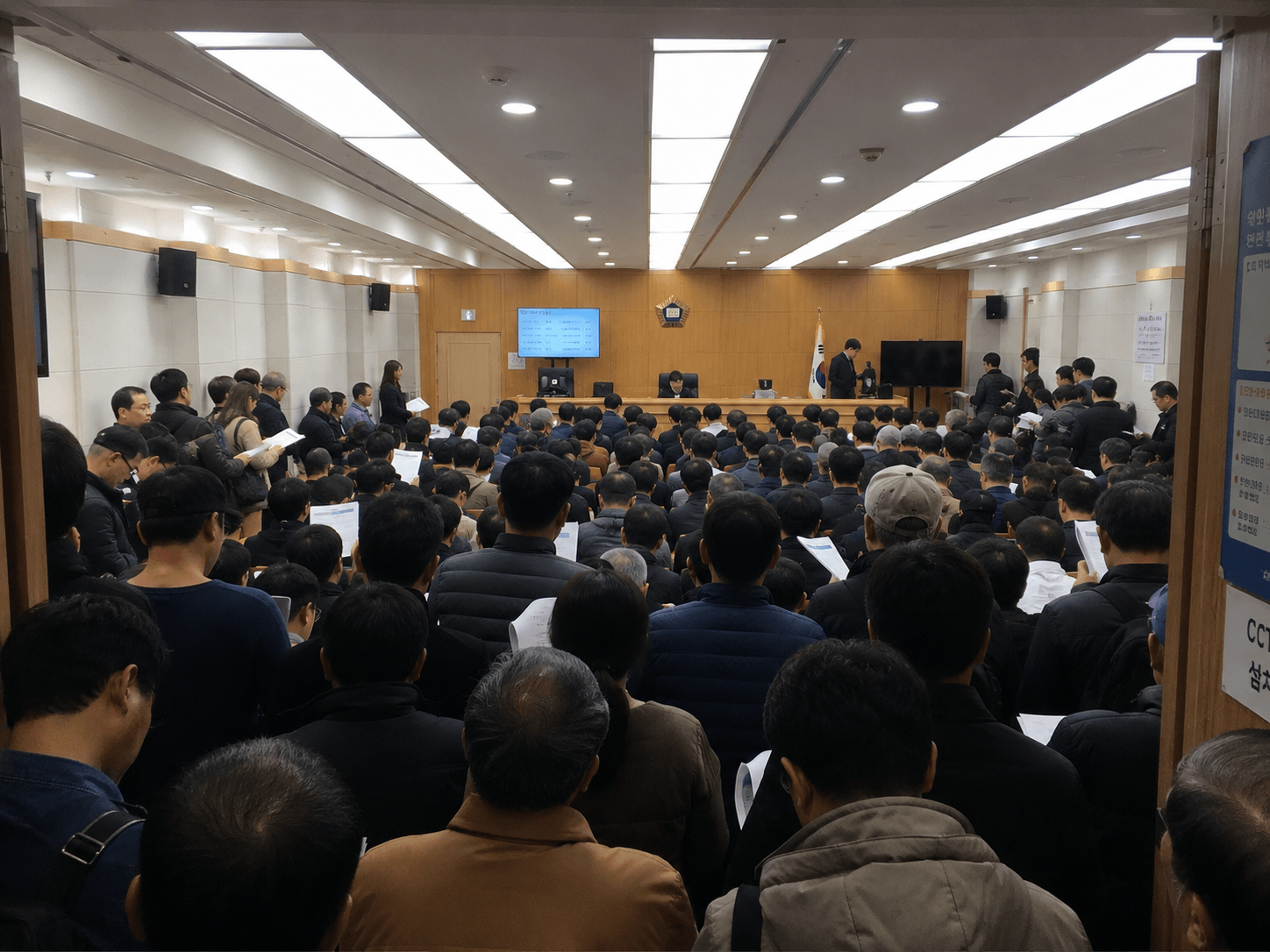 법원 경매 입찰 현장 분위기 사진