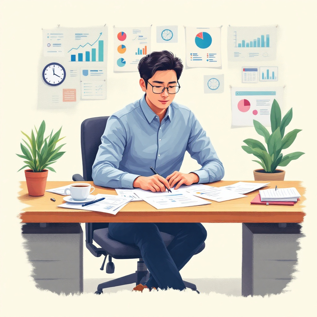 리플 기술적 분석 리포트를 검토하며 전략을 구상하는 XRP 투자자