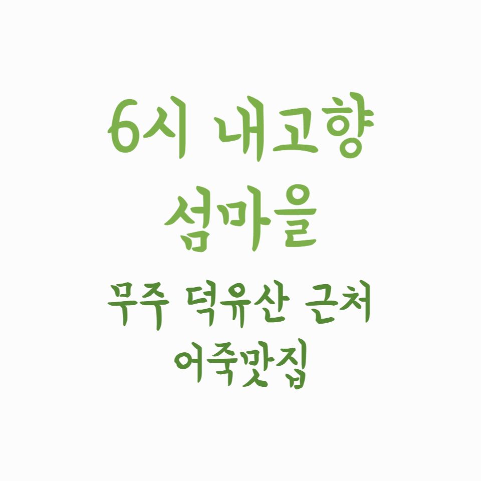 6시 내고향 섬마을 - 무주 덕유산 근처 어죽맛집